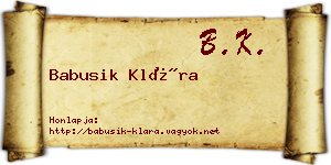 Babusik Klára névjegykártya