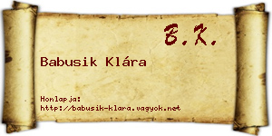 Babusik Klára névjegykártya