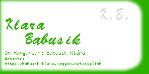 klara babusik business card