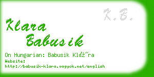 klara babusik business card